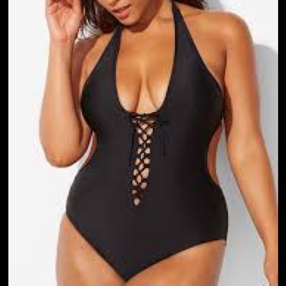 Ashley Graham X Swimsuits For All NWT Laced Halter - Picture 5 of 6